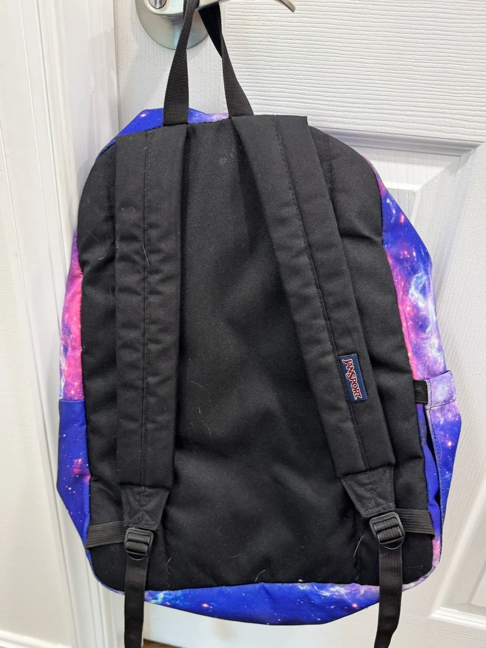 Jansport Galaxy Print Backpack in Purple and Pink